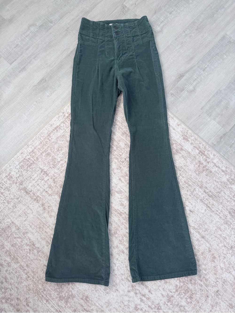 Free people Green Corduroy High-Rise, Flare Pants, women’s 26